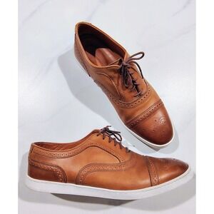 Allen Edmonds Strand Oxford Dress Sneaker Men's 10.5D  Brown Calf Leather Brogue